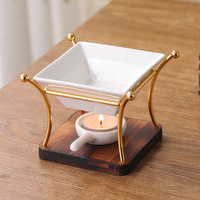 Diffuseur de parfum en céramique pour bougies chauffe-plat, brûleur d'huiles essentielles et d'encens, support pour tartelettes parfumées