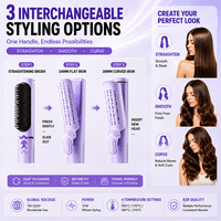 Brosse lissante 3-en-1 MRY, fer à lisser interchangeable, ioniseur à air froid, 4 températures, OEM ODM