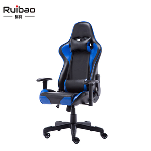 <span class=keywords><strong>Chaise</strong></span> de <span class=keywords><strong>gaming</strong></span> ergonomique pivotante en cuir PU industriel, réglable en hauteur, avec accoudoirs confortables, bleue, avec vérin à gaz 3 positions, la plus vendue - Product Image 3