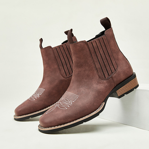 <span class=keywords><strong>Bottes</strong></span> de cowboy unisexes confortables à enfiler avec fermeture éclair, talon épais, bout pointu, <span class=keywords><strong>bottes</strong></span> de cowboy western pour hommes, <span class=keywords><strong>bottes</strong></span> de soirée à la cheville - Product Image 1