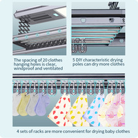 Séchoir à linge électronique intelligent en aluminium, télécommandé, télescopique, à levage automatique, pour balcon extérieur, vente en gros usine
