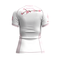 Haut de compression court pour femme Sakura Design, avec bande antidérapante, ajustement sécurisé, protection UPF50+, en Spandex/Polyester, idéal pour l'entraînement MMA