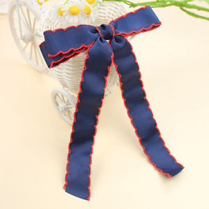 Pinzas para el Cabello con Lazo <span class=keywords><strong>de</strong></span> Princesa, Personalizables, con Volantes, Color Sólido, con Cinta Larga, para Niñas, Accesorios para el Cabello Infantiles - Product Image 6