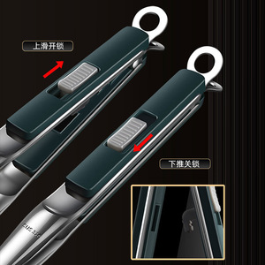 Pinzas para Alimentos de Acero Inoxidable Akl 316 de 9.5 cm, Pinzas para Barbacoa con Mango Largo Antideslizante y Dentado, Resistentes al Calor - Product Image 2