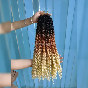 2024 Ombre Spring Twist Hair Jamaica Bounce Fluffy Twist Crochet Braids Synthetic Hair Extensions Crochet Hair