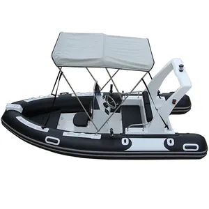 2024 New Design Sunshade 4.3 RIB Boat Deep V Orca Hypalon Inflatable Fishing Dinghy Pontoon Boat RIB-430B Boat