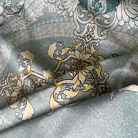 Tissu de drap de lit en sergé tissé à imprimé baroque damassé, vert sauge luxueux, 100% microfibre polyester pour ensemble de literie
