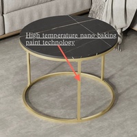 Ensemble de tables basses modernes en marbre et acier inoxydable, gain de place, pour la maison, le salon, la chambre, l'hôtel