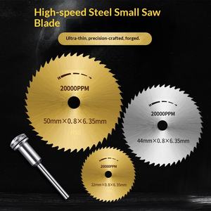 <span class=keywords><strong>Lame</strong></span> de <span class=keywords><strong>scie</strong></span> <span class=keywords><strong>circulaire</strong></span> forgée HSS ultra-mince de 50 mm x 0,8 mm x 6,35 mm, revêtement titane, pour découpe de précision <span class=keywords><strong>multi</strong></span>-<span class=keywords><strong>matériaux</strong></span> - Product Image 1