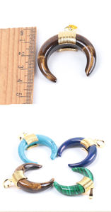 Perhiasan Wanita Grosir Tanduk Sapi Power Bulan Alami Batu Semi Mulia Liontin Perhiasan Setengah Bulan untuk Kalung - Product Image 2