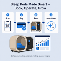 Capsule de sommeil intelligente à paiement à l'utilisation, en libre-service, pour aéroports, avec réservation intelligente pour les zones de terminal et de transité