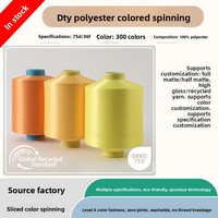 Fil de chenille polyester DTY teint en soie, haute résistance 150D/36F, matière première pour chaussettes et gants