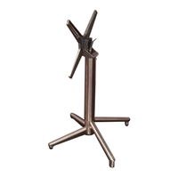 Base de table pliante à quatre pieds en acier inoxydable avec support croisé en aluminium pour café, bistrot, restaurant, utilisation en extérieur et restauration