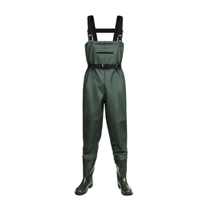 Pantaloni da pesca impermeabili per il petto Waders con stivali | Longuette in PVC resistente per uomo, caccia, agricoltura e uso di serbatoi - Product Image 1