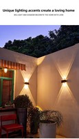 Lampu Dinding LED Tenaga Surya Tahan Air 2026 BARU 2700K Putih Hangat Penerangan Keamanan Luar Ruangan Taman Bahan ABS Ra70 Garansi 1 Tahun