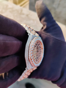 Customizable Men's Fine Business Fashion Quartz Mechanical Watch Stainless Steel 20mm Waterproof Iced VVS Moissanite Glass - Product Image 2