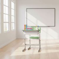 Ensemble bureau et chaise pour étudiant, avec chaise ergonomique à dossier solide, mobilier scolaire réglable en hauteur