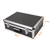 Boîte à outils Grand étui rigide de vol noir Carry Foam Storage Dj Camera Box Mallette à outils en aluminium