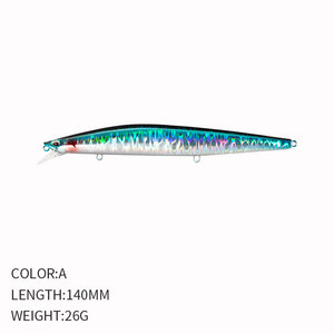 Esca da Pesca Top Sinking Minnow 140S 140mm 26g per Acqua Salata Black Bass Luccio Hard Bait da Lancio Lungo con Pesi in Tungsteno Pesca - Product Image 2