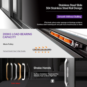 <span class=keywords><strong>Porte</strong></span> <span class=keywords><strong>coulissante</strong></span> extérieure en aluminium à 3 panneaux <span class=keywords><strong>double</strong></span> vitrage et 3 rails EOKO série 80 - Product Image 4