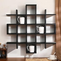 Étagère murale pour tasses, grille de 5,1x5,1x3 pouces, brun rustique