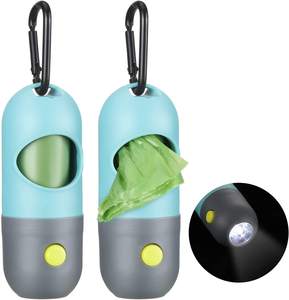 Pet Supplies Dog Poop Waste Bag Holder Dispenser With LED Flashlight Portable Poop Picking Bag Storage Box
