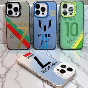 Funda de Acrílico Mate con Impresión UV para Teléfono Apple <span class=keywords><strong>iPhone</strong></span> 12 15 Pro Max 13 <span class=keywords><strong>14</strong></span> 16 17 Air, Diseño de Fútbol, Messi, Ronaldo, Carcasa Trasera 11 - Product Image 2