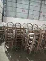 Chaise de salle à manger en plastique de style français, dossier ovale en rotin, siège rembourré, mobilier traditionnel, imperméable, écologique, pour l'école