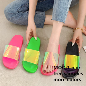 Sandales <span class=keywords><strong>transparentes</strong></span> et néon pour femmes, haute qualité, pas cher, <span class=keywords><strong>chaussures</strong></span> à la mode et personnalisées, pantoufles, livraison gratuite - Product Image 6