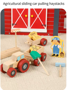 Children's Educational Wooden <b>Building</b> <b>Block</b> Construction Game Imaginary Farm Role-Playing Daily Life Simulation Fun - Product Image 3
