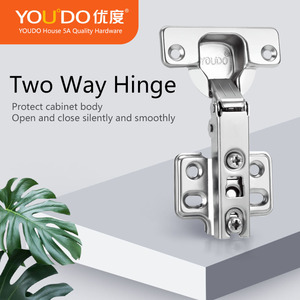 YOUDO, bisagras de gabinete de amortiguación de cierre suave <span class=keywords><strong>para</strong></span> puerta de hierro con pivote bidireccional hidráulico moderno <span class=keywords><strong>para</strong></span> muebles escolares de 35mm de diámetro - Product Image 2