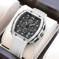TIMEARTX Lüks Saatler Erkekler Silikon Kayış Gündelik Saatler Erkekler 30 m Su Geçirmez Büyük Kadran Aydınlık Kuvars İzle Tarih Göstergesi TA-5670