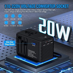 Convertitore di Tensione da 220V a 110V World Pin, Adattatore da Viaggio Tipo C per UK, US, EU, AU, per Asciugacapelli e Ferro Arricciacapelli - Product Image 4