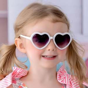 Wholesale Cute Children Baby Candy Colors Sun <b>Glasses</b> UV400 Kids Cartoon <b>Heart</b> Love Sunglasses for Girls - Product Image 3