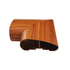 Aluminum Profile Wood Grain Handrail Extrusion 6063 Aluminum Alloy For Corridor Railing Customization - Product Image 1
