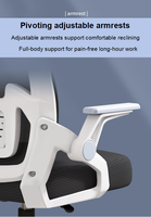 Fauteuil releveur ergonomique à dossier haut, hauteur réglable, siège en maille profilé, accoudoirs rabattables, appui-tête en mousse durable, style contemporain