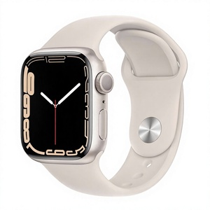 Per <span class=keywords><strong>Apple</strong></span> <span class=keywords><strong>Watch</strong></span> Serie 7 (<span class=keywords><strong>GPS</strong></span> 41mm) Display AMOLED Quadrato, Cassa in Alluminio Starlight con Cinturino Sport Starlight Regular (Ricondizionato) - Product Image 1