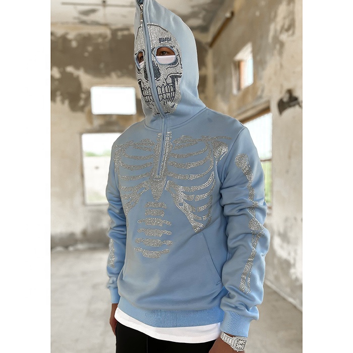 Grunge Buzo Esqueleto Hombre Sudadera Y2k Hombre Aobiono Sudadera
