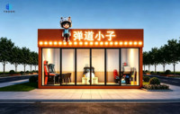 Kiosques de restaurant mobiles préfabriqués de 20 pieds, magasin mobile, conteneur de bureau, villa moderne, hôtel, grande fenêtre en verre, extérieur