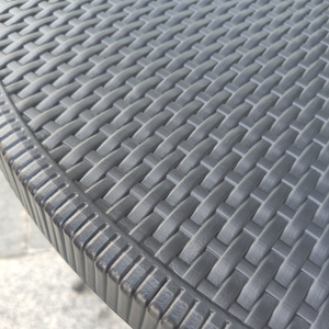 80cm <strong>Round</strong> Imitate Rattan Pattern Outdoor Furniture Bistro Foldable Picnic Steel <strong>Small</strong> Space Dining <strong>Table</strong> - Product Image 6