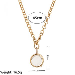 Collar con Colgante de Caja de Fotos Transparente Personalizada, Ajustable, con Dijes de Oro de 18k, Colección de San Valentín - Product Image 6