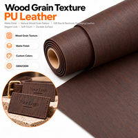 Cuir PU texturé imitation bois bicolore sur mesure pour boîtes cadeaux et emballages électroniques