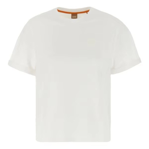 เสื้อยืดผ้าฝ้ายโอเวอร์ไซส์สีขาวกราฟิกแขนสั้นของนักออกแบบ - Product Image 1