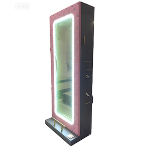 Miroir mural rose en cristal pour femmes, mobilier de salon pour postes de coiffure et maquillage - Product Image 1