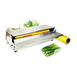 manual vegetable meat stretch PVC cling film tray packaging machine