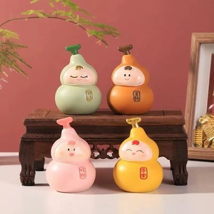 Adorno de Escritorio Amuleto de la Suerte, 4 Piezas, Resina Natural, Calabaza Feng Shui, Decoración para el Hogar y la Oficina, Regalo de Año Nuevo Chino - Product Image 1