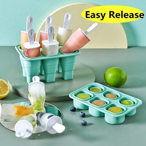 Collapsible Popsicles Molds Silicone <strong>Ice</strong> Pop Molds Reusable Popsicle Stick with Drip <strong>Guards</strong> for Popsicle and <strong>Ice</strong> Cream BPA Free - Product Image 4