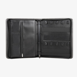 <b>A4</b> Executive Wood Grain Textured Zippered Handbag High End Leather <b>Document</b> <b>Folder</b> - Product Image 4