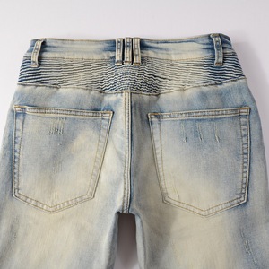 Nouvelle Arrivée - Jean Homme Déchiré Style Vintage Buggy avec Patchs - Jean Homme Effet Usé et Empilé - Product Image 3