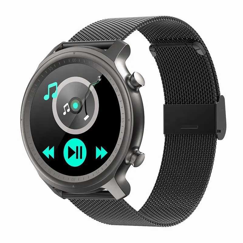 Lookcare-reloj inteligente de acero, redondo y elegante, con llamadas, BT